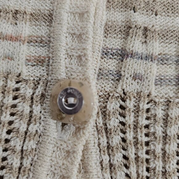 St. John Sport Button Up 3/4 Sleeve Heathered Women Size L Striped - Picture 14 of 16